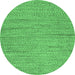 Round Oriental Emerald Green Modern Rug, abs5521emgrn