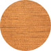 Round Machine Washable Oriental Orange Modern Area Rugs, wshabs5521org