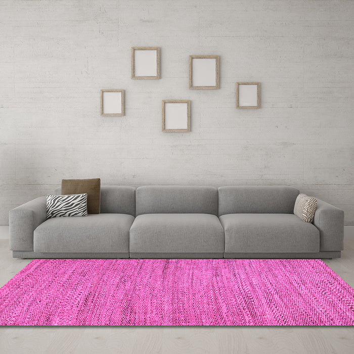 Machine Washable Oriental Pink Modern Rug in a Living Room, wshabs5521pnk