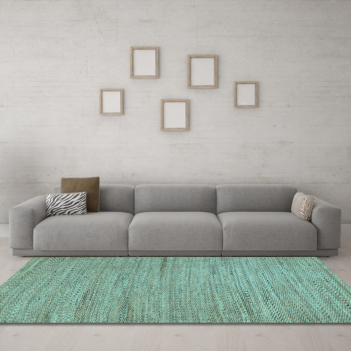 Machine Washable Oriental Light Blue Modern Rug in a Living Room, wshabs5521lblu