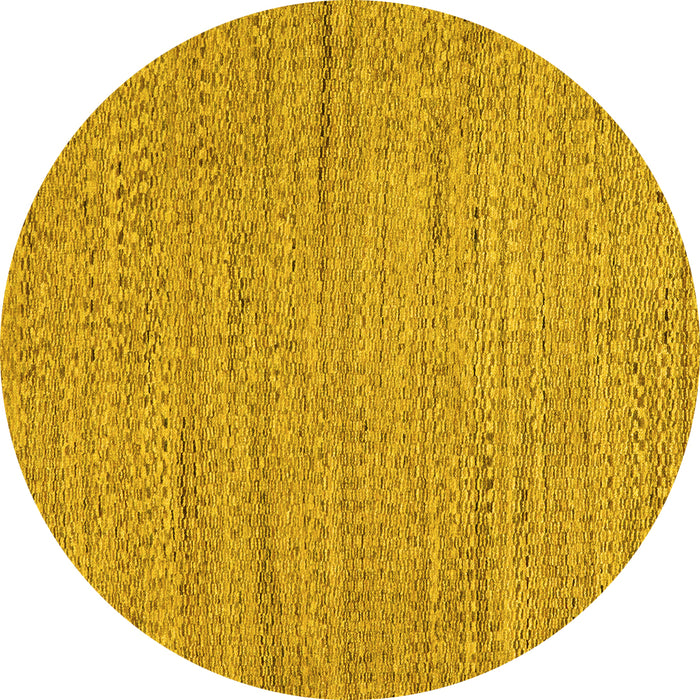 Round Machine Washable Oriental Yellow Modern Rug, wshabs5521yw