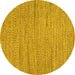 Round Machine Washable Oriental Yellow Modern Rug, wshabs5521yw