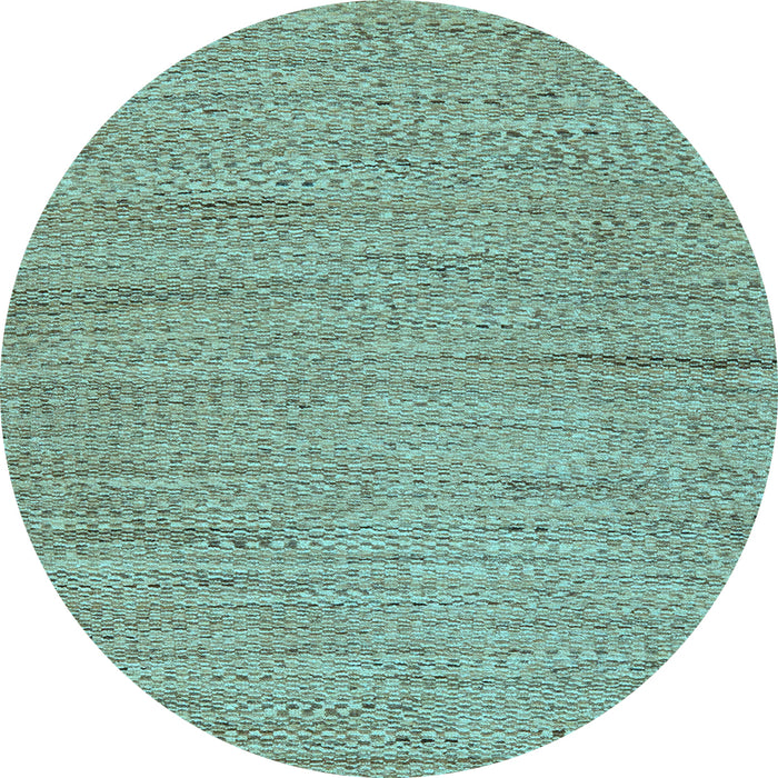Round Machine Washable Oriental Light Blue Modern Rug, wshabs5521lblu