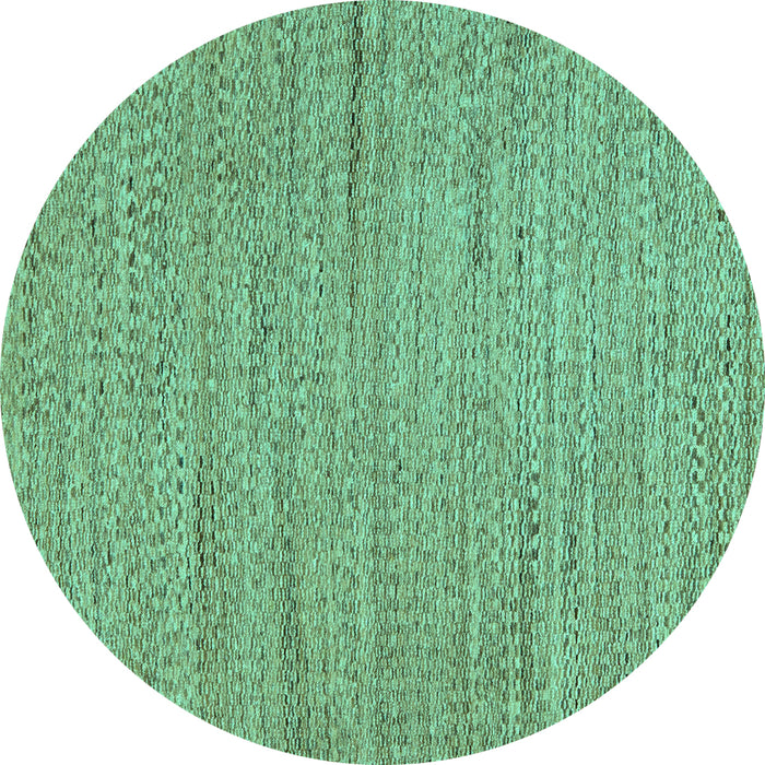 Round Oriental Turquoise Modern Rug, abs5521turq