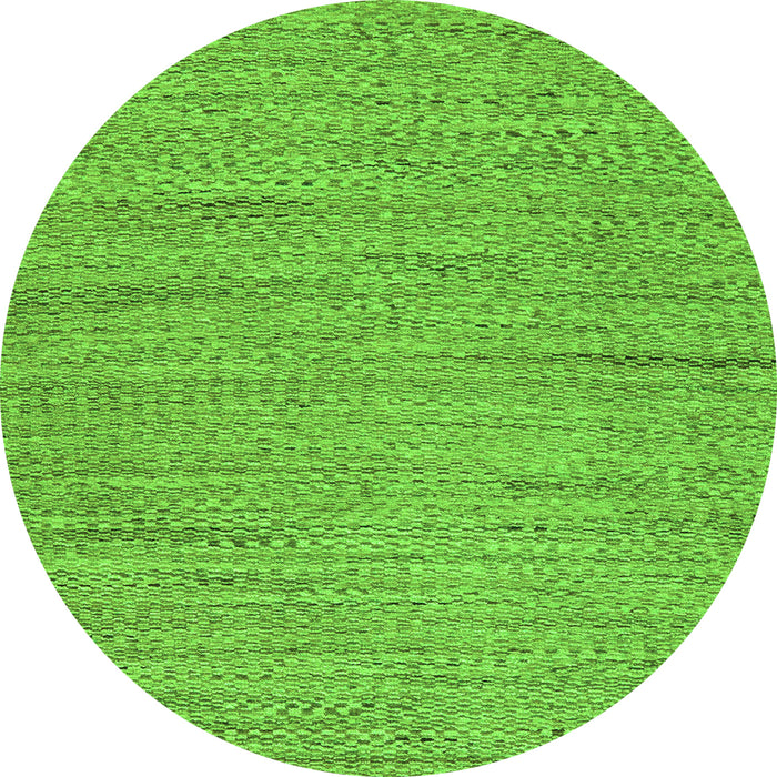 Round Machine Washable Oriental Green Modern Area Rugs, wshabs5521grn