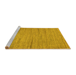 Sideview of Machine Washable Oriental Yellow Modern Rug, wshabs5521yw