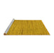 Sideview of Machine Washable Oriental Yellow Modern Rug, wshabs5521yw