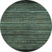 Round Oriental Light Blue Modern Rug, abs5522lblu