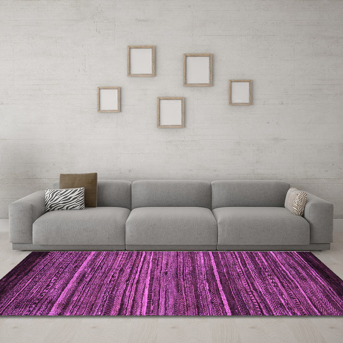 Machine Washable Oriental Purple Modern Area Rugs in a Living Room, wshabs5522pur