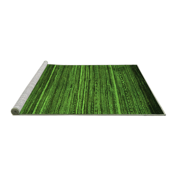 Sideview of Machine Washable Oriental Green Modern Area Rugs, wshabs5522grn