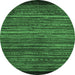 Round Oriental Emerald Green Modern Rug, abs5522emgrn