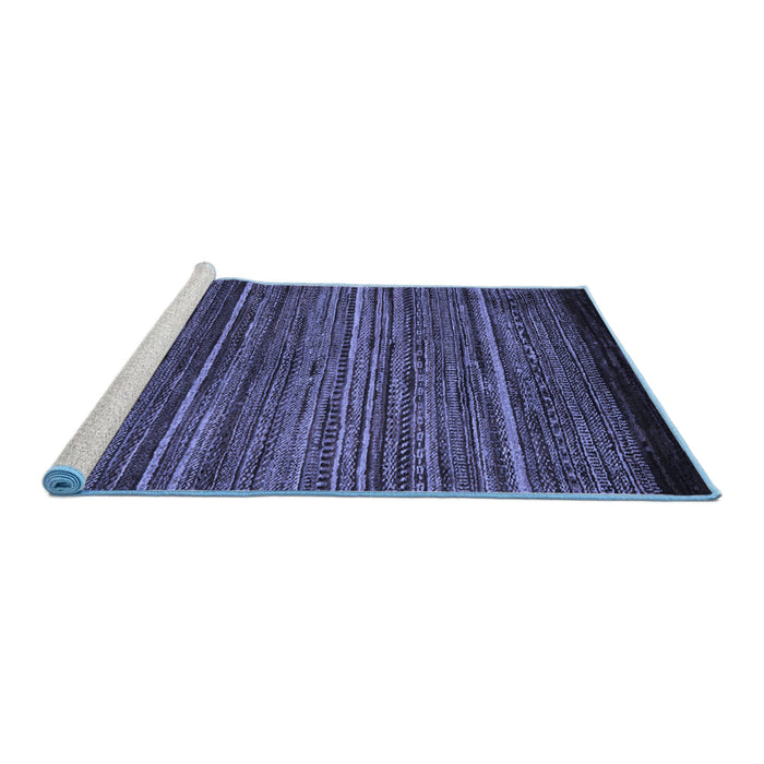 Sideview of Machine Washable Oriental Blue Modern Rug, wshabs5522blu