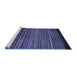 Sideview of Machine Washable Oriental Blue Modern Rug, wshabs5522blu