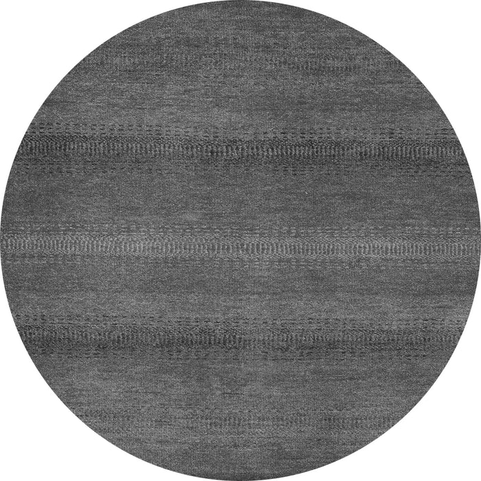 Round Machine Washable Abstract Gray Modern Rug, wshabs5523gry