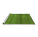 Sideview of Machine Washable Abstract Green Modern Area Rugs, wshabs5523grn