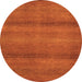 Round Abstract Orange Modern Rug, abs5523org