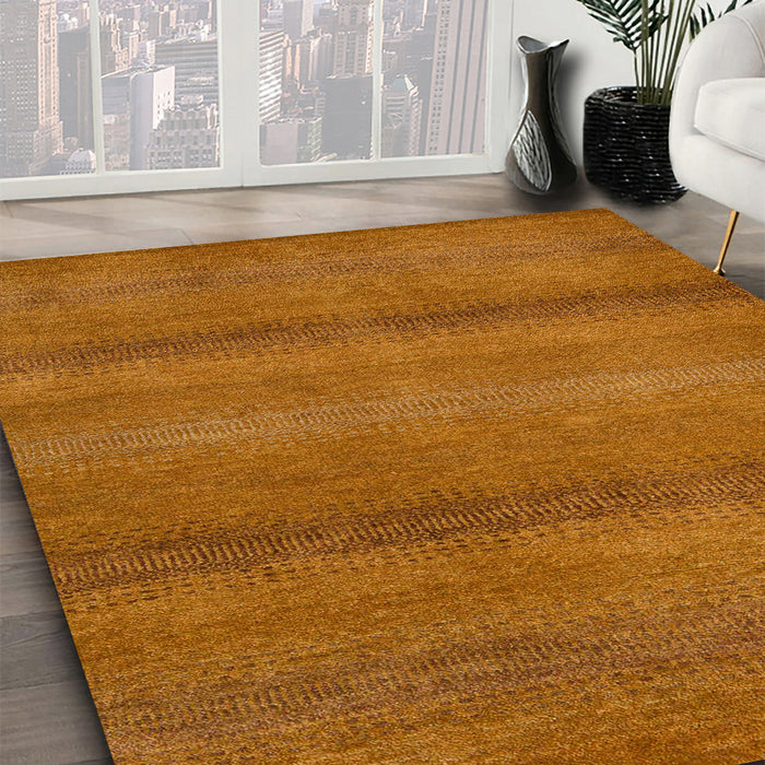 Abstract Neon Orange Modern Rug in Family Room, abs5523