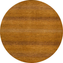 Round Machine Washable Abstract Neon Orange Rug, wshabs5523