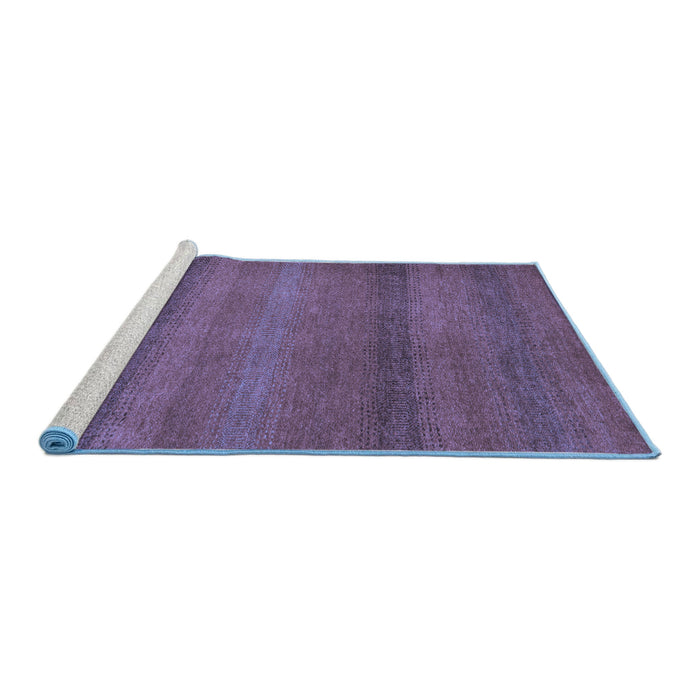 Sideview of Machine Washable Abstract Blue Modern Rug, wshabs5523blu