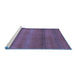 Sideview of Machine Washable Abstract Blue Modern Rug, wshabs5523blu