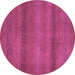 Round Machine Washable Abstract Purple Modern Area Rugs, wshabs5523pur