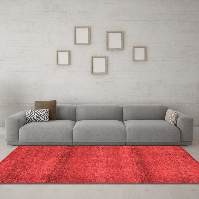 Modern Red Washable Rugs