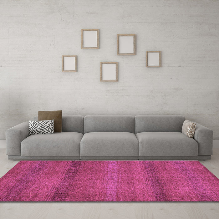 Machine Washable Abstract Purple Modern Area Rugs in a Living Room, wshabs5523pur
