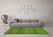 Machine Washable Abstract Green Modern Area Rugs in a Living Room,, wshabs5523grn