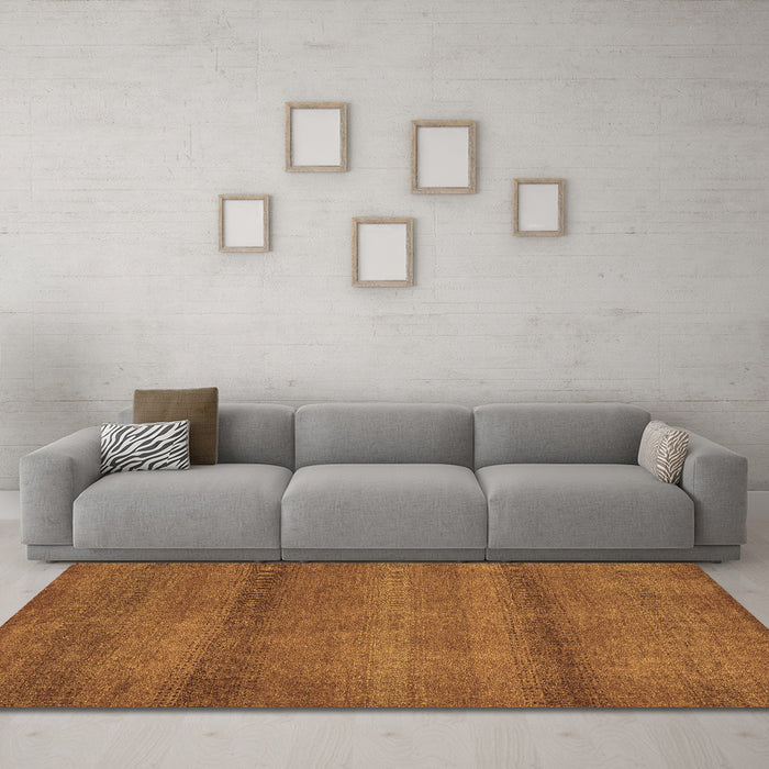Machine Washable Abstract Brown Modern Rug in a Living Room,, wshabs5523brn