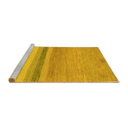 Sideview of Machine Washable Abstract Yellow Modern Rug, wshabs5524yw