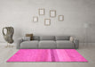 Machine Washable Abstract Pink Modern Rug in a Living Room, wshabs5524pnk