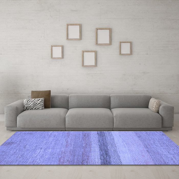 Machine Washable Abstract Blue Modern Rug in a Living Room, wshabs5524blu