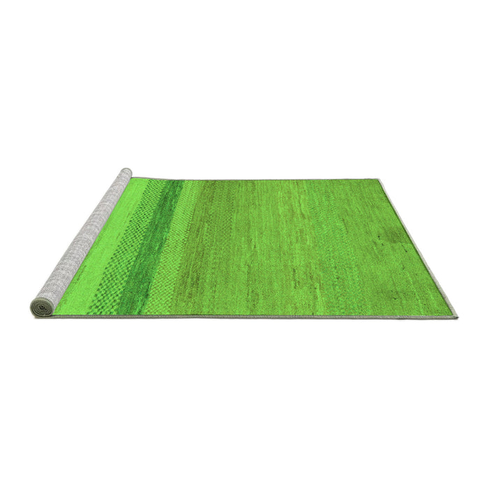 Sideview of Machine Washable Abstract Green Modern Area Rugs, wshabs5524grn