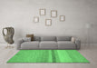 Machine Washable Abstract Emerald Green Modern Area Rugs in a Living Room,, wshabs5524emgrn