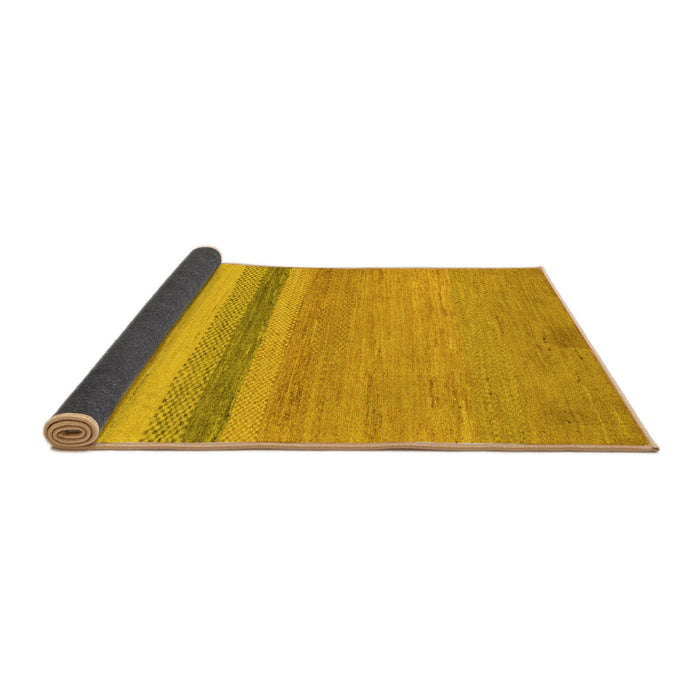 Sideview of Abstract Yellow Modern Rug, abs5524yw