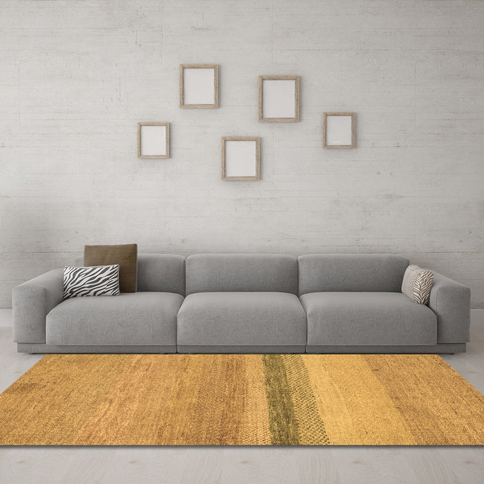 Machine Washable Abstract Brown Modern Rug in a Living Room,, wshabs5524brn