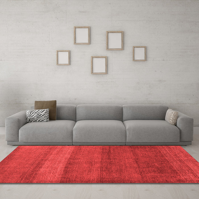 Modern Red Washable Rugs