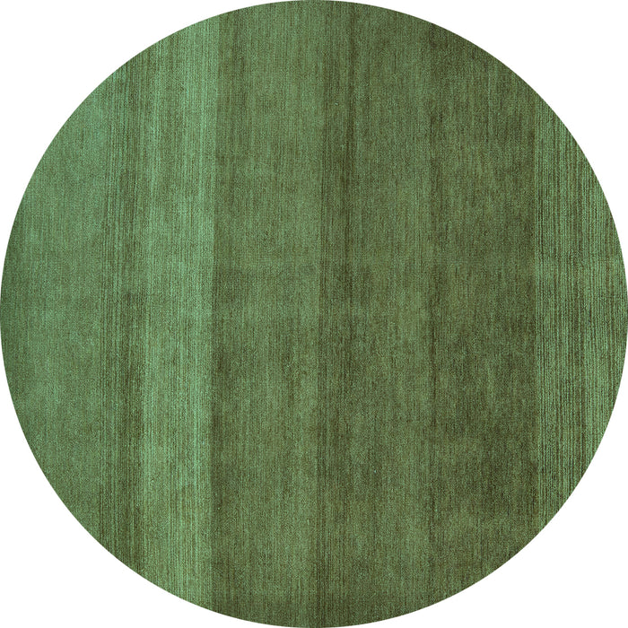 Round Machine Washable Abstract Turquoise Modern Area Rugs, wshabs5525turq