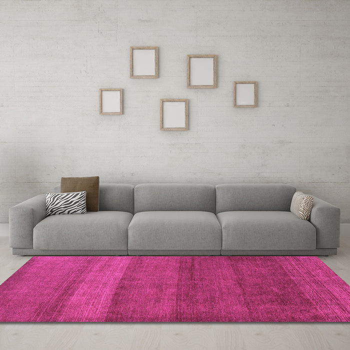 Machine Washable Abstract Pink Modern Rug in a Living Room, wshabs5525pnk