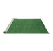 Sideview of Machine Washable Abstract Emerald Green Modern Area Rugs, wshabs5526emgrn