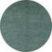 Round Abstract Light Blue Modern Rug, abs5526lblu