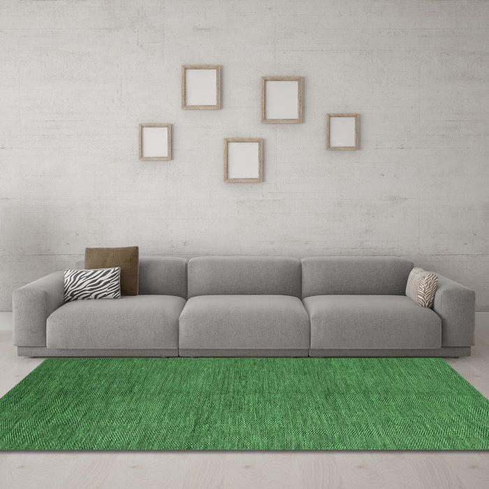 Machine Washable Abstract Emerald Green Modern Area Rugs in a Living Room,, wshabs5526emgrn