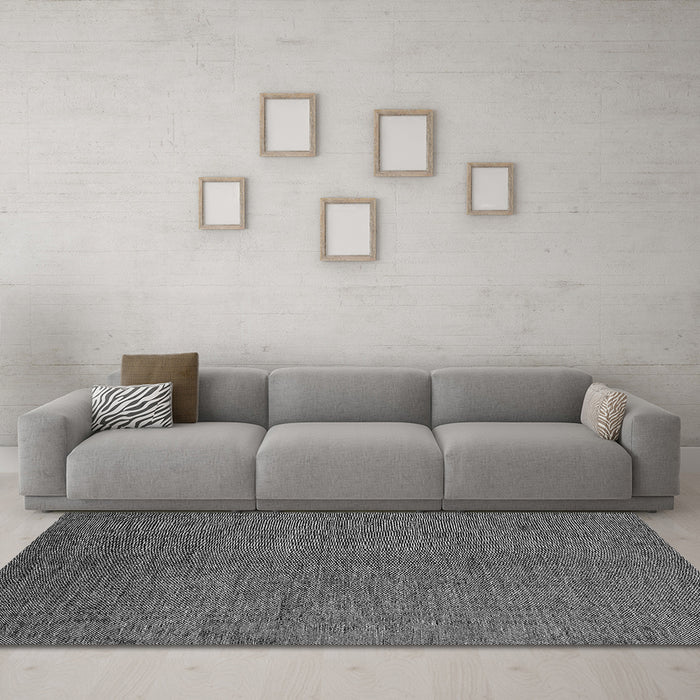 Machine Washable Abstract Gray Modern Rug in a Living Room,, wshabs5526gry