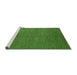 Sideview of Machine Washable Abstract Green Modern Area Rugs, wshabs5526grn