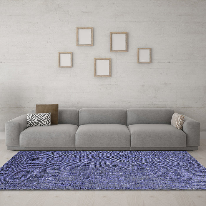 Machine Washable Abstract Blue Modern Rug in a Living Room, wshabs5526blu