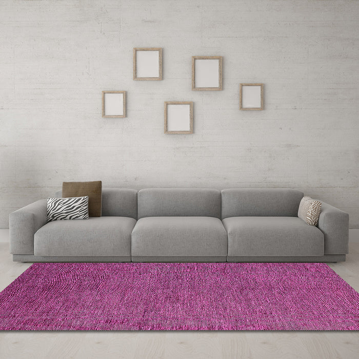 Machine Washable Abstract Pink Modern Rug in a Living Room, wshabs5526pnk