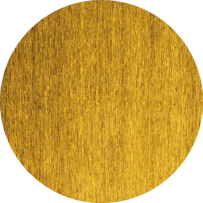 Round Abstract Yellow Modern Rug, abs5527yw