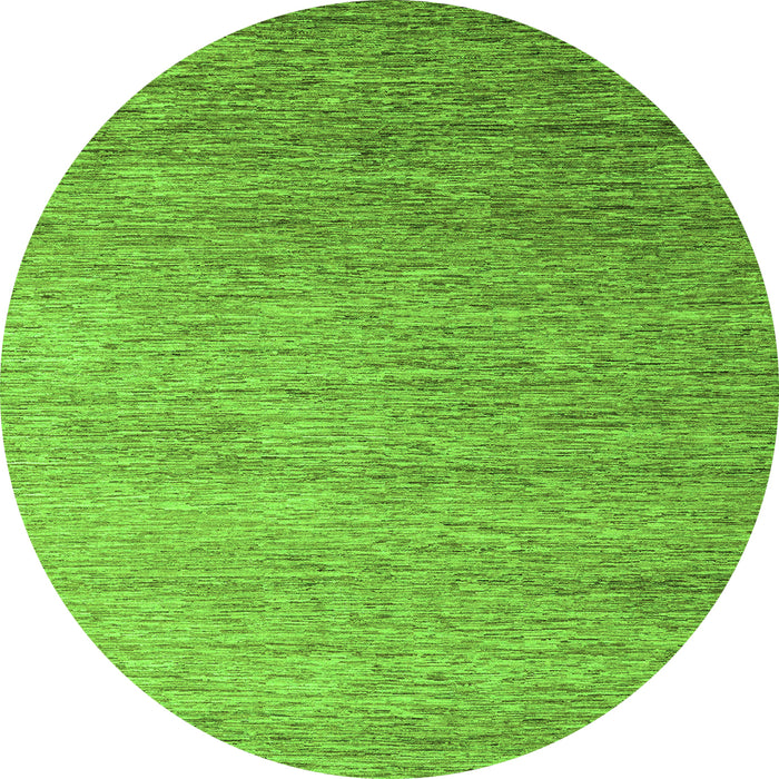 Round Machine Washable Abstract Green Modern Area Rugs, wshabs5527grn