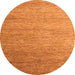 Round Abstract Orange Modern Rug, abs5527org