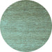 Round Abstract Light Blue Modern Rug, abs5527lblu